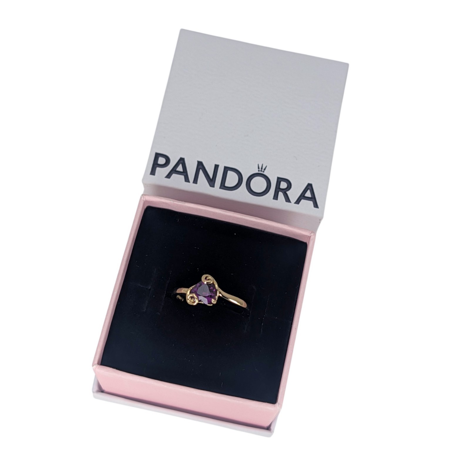 100% PANDORA Disney The Nightmare Before Christmas Purple Heart Ring 164734C01