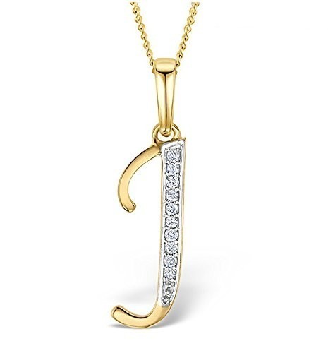 2Ct Round Cut Simulated Diamond Custom J Letter Pendant 14K Yellow Gold Plated