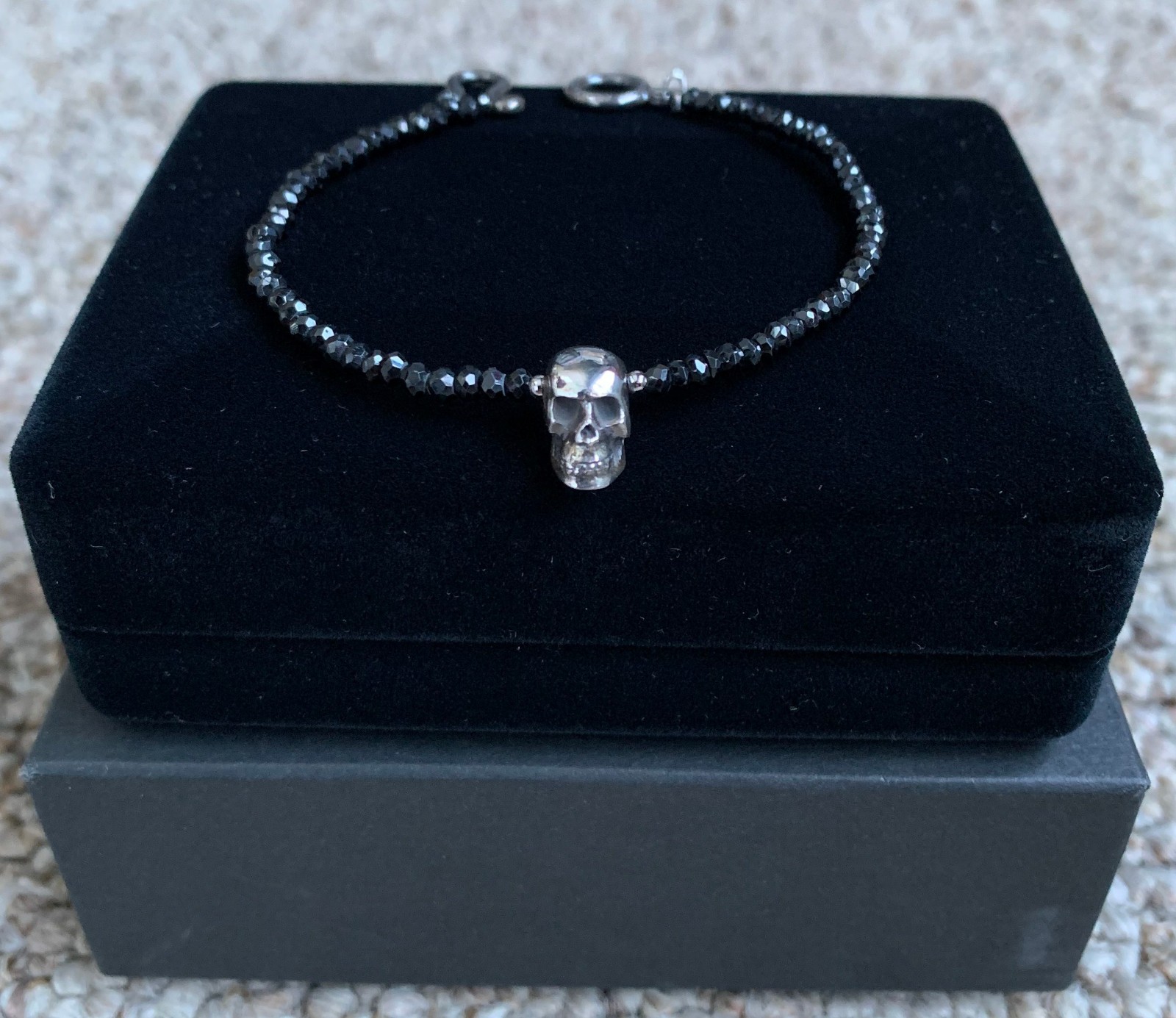 Hysteric Glamour Sterling Silver Jewel Skull Bracelet+ Box