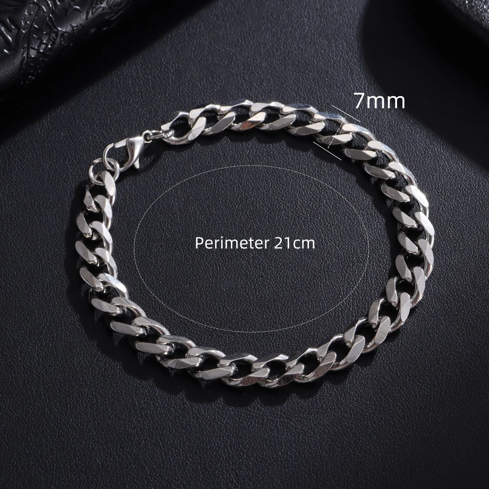3/5/7/9/11mm Silver Curb Cuban Stainless Steel Bracelet Men Women Chain 7-11inch