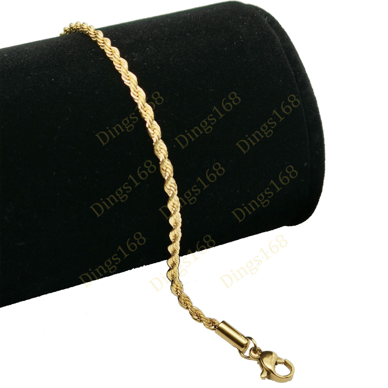 Genuine 18K Yellow Gold Filled Nickel/Lead-Free 6″/8″ inch Rope Chain Bracelet