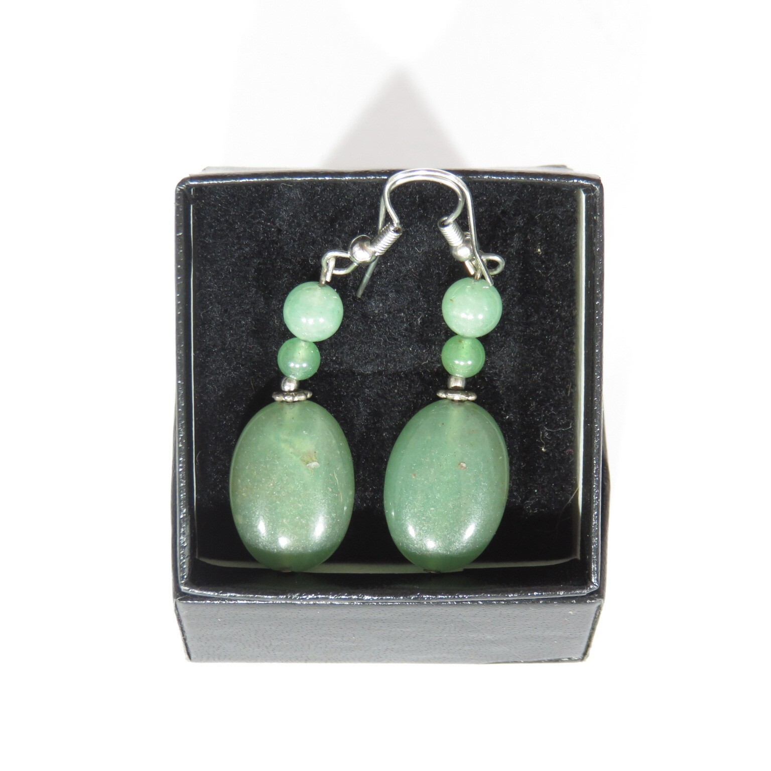 STUNNING GREEN AVENTURINE DROP/DANGLE EARRINGS