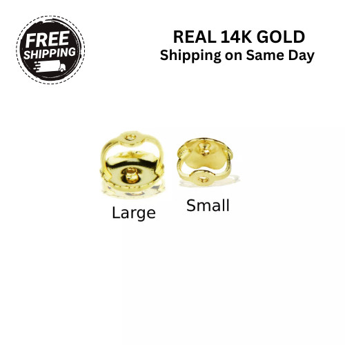14k Yellow or White Gold Screw-Back Screwpost Earring Replacement Backing by PC