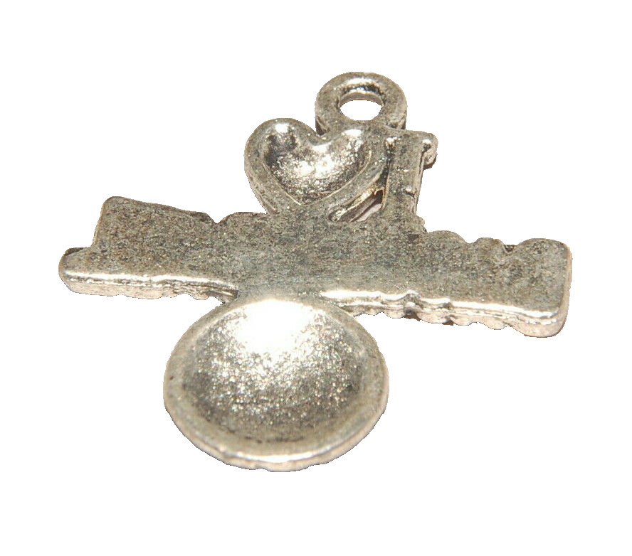 I Heart Love Basketball Sports Charm Tibetan Silver J1256