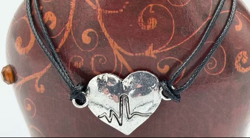 Heartbeat Shaped Alloy Silver Plated Anklet
