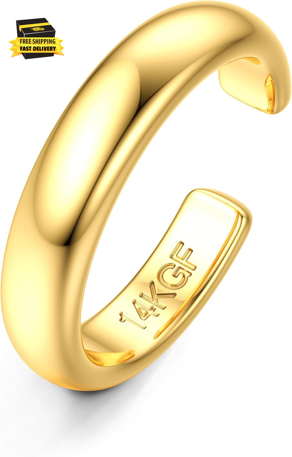 14K Gold Filled Toe Rings Adjustable Toe Ring for Women Thin Toe Rings Open Band