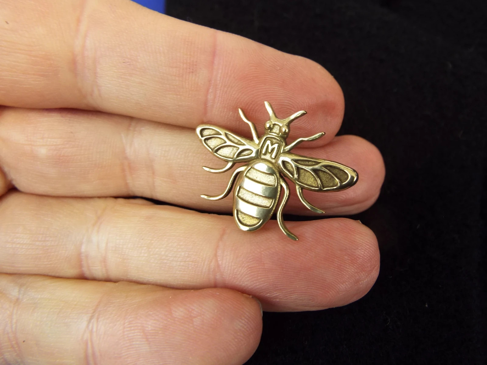 MancBee BRASS – the Manchester Bee pin / badge / brooch – Made in Manchester