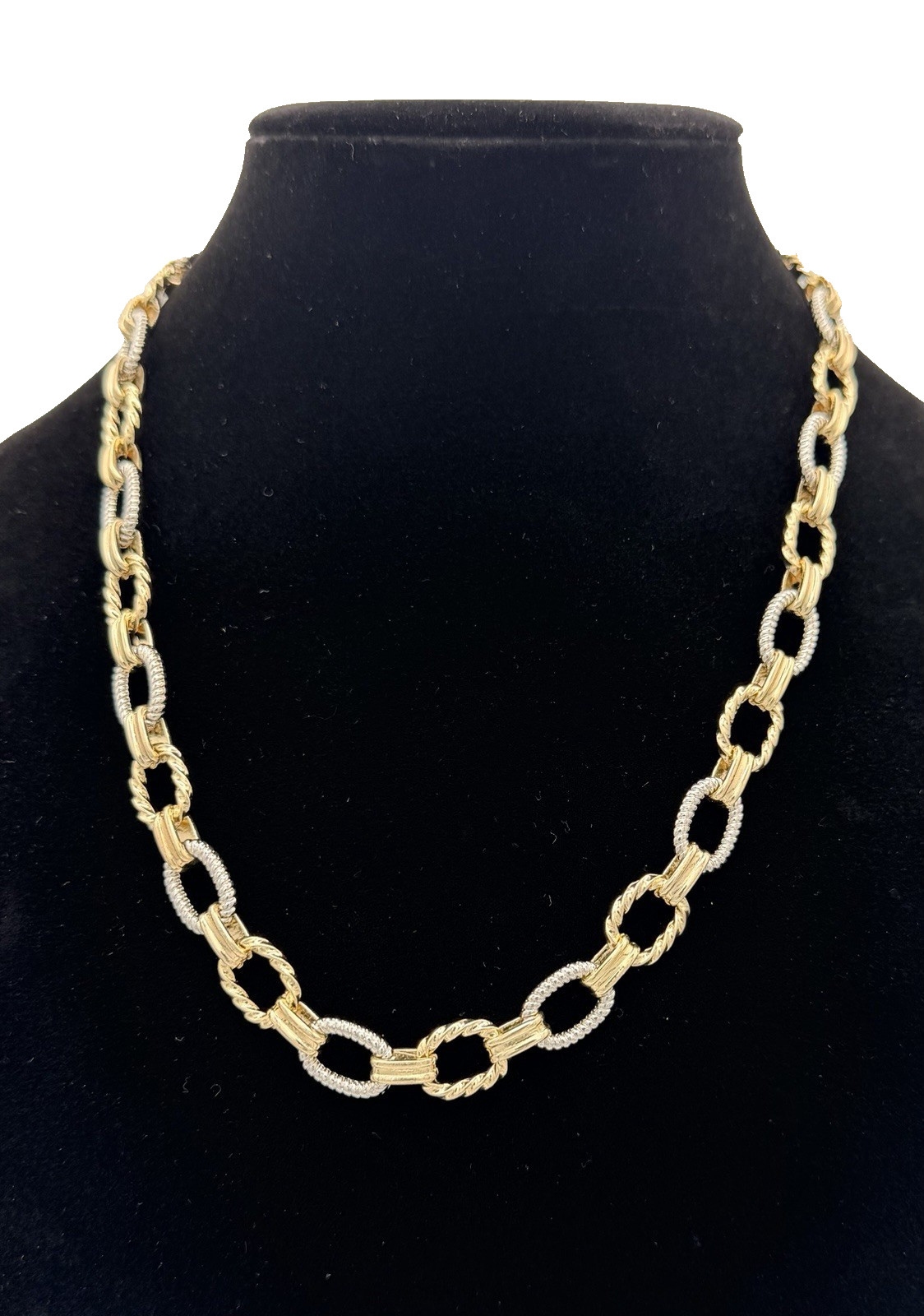 New Yellow & White Gold-Filled 18-20″ Adjustable Rounded Link Necklace