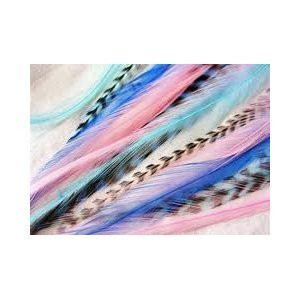 Feather Hair Extension Mermaid Grizzly Remix 4-7 Feathers for Hair Extension Inc