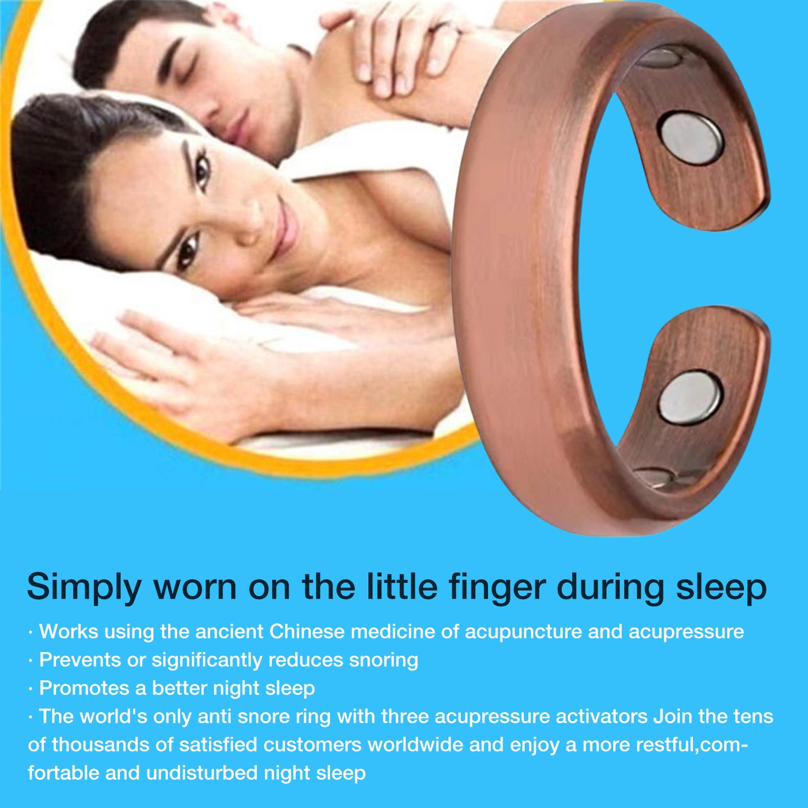 2PCS Apolloostory Lymphatic Drainage Therapeutic Magnetic Ring Women Men Care