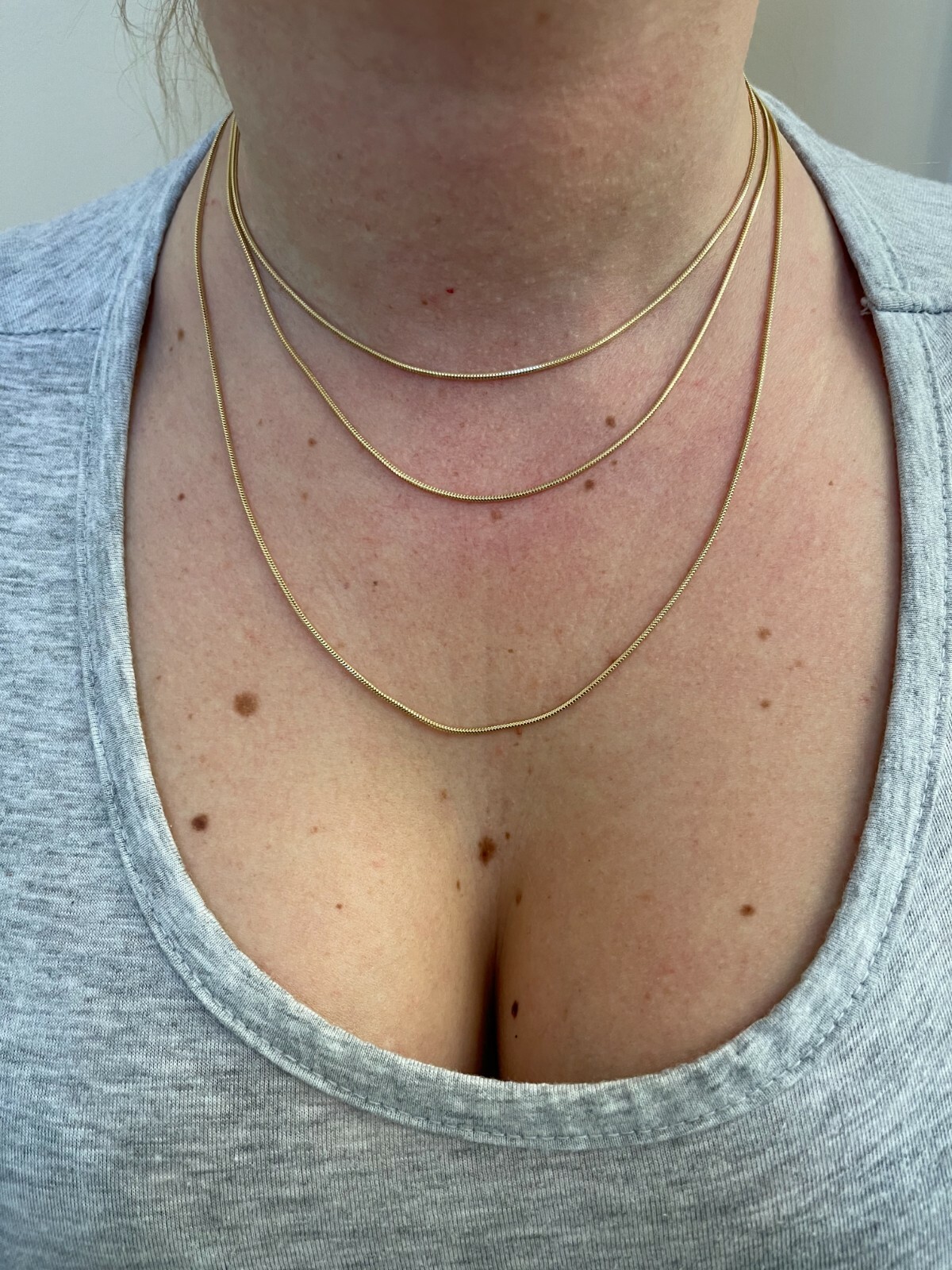 14k Gold Plated Solid 925 Sterling Silver Snake Chain Necklace 14-30″ 1.5mm