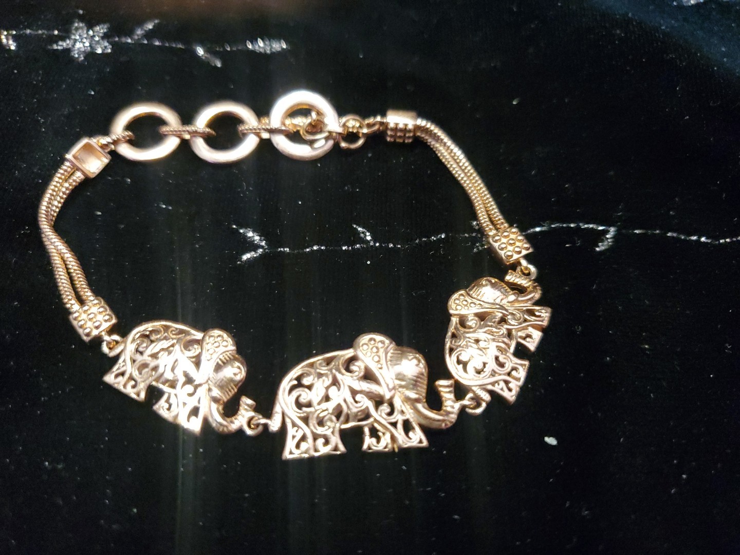 Elephant Magnetic Bracelet in 14K RG Over Copper 6.5- 8.0 in