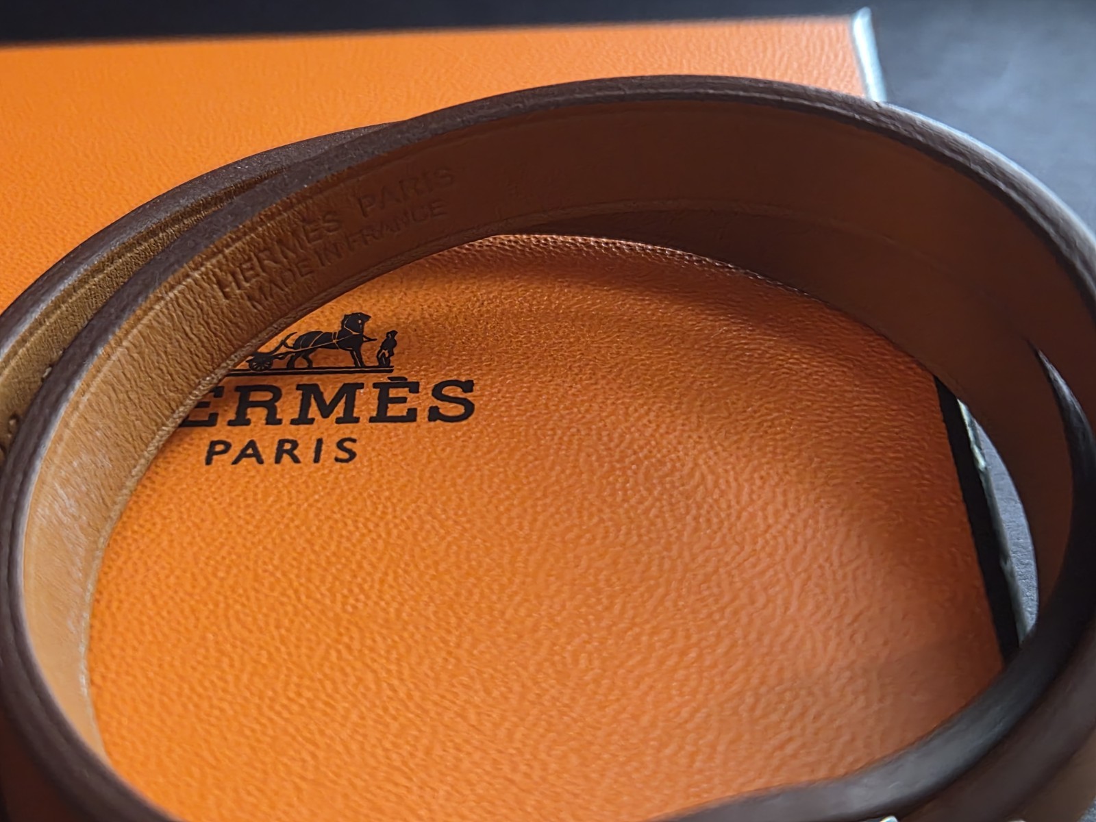 Hermes Mini Kelly Double Tour Leather Bracelet Palladium Plated Lock T3 Box