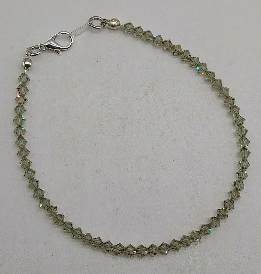 Bracelet/ Anklet Made With Swarovski Crystal Cantaloupe 4mm Bicone Beads