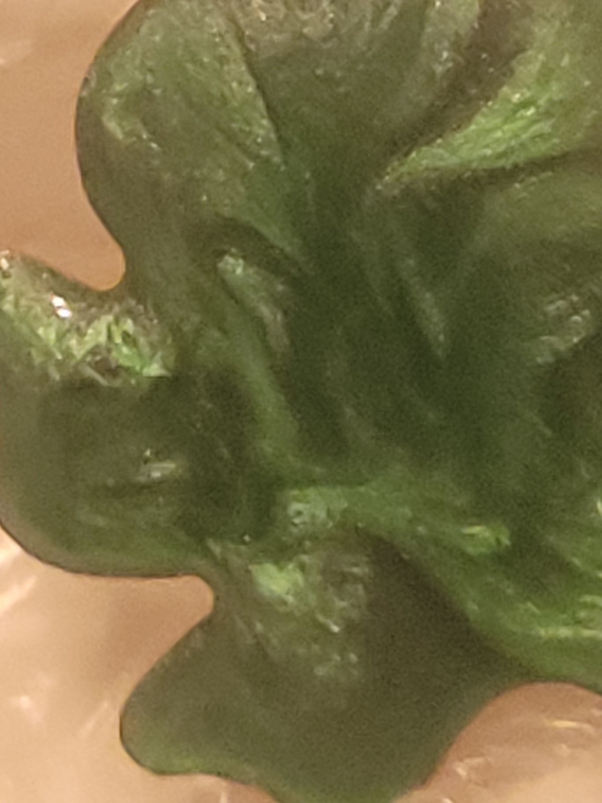 Vintage Sculptural Shimmery Emerald Green Leaf Stud Earrings (Pierced Posts)