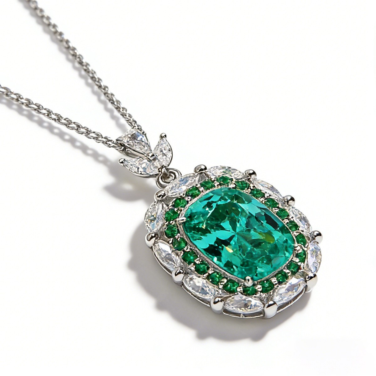 New Big Tanzanite Blue Topaz Yellow Citrine Gems Silver Women Necklace Pendants