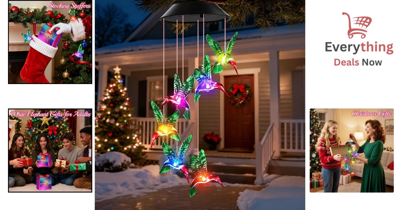 Elegant Color-Changing Hummingbird Wind Chimes – Ideal Gift for Any Occasion