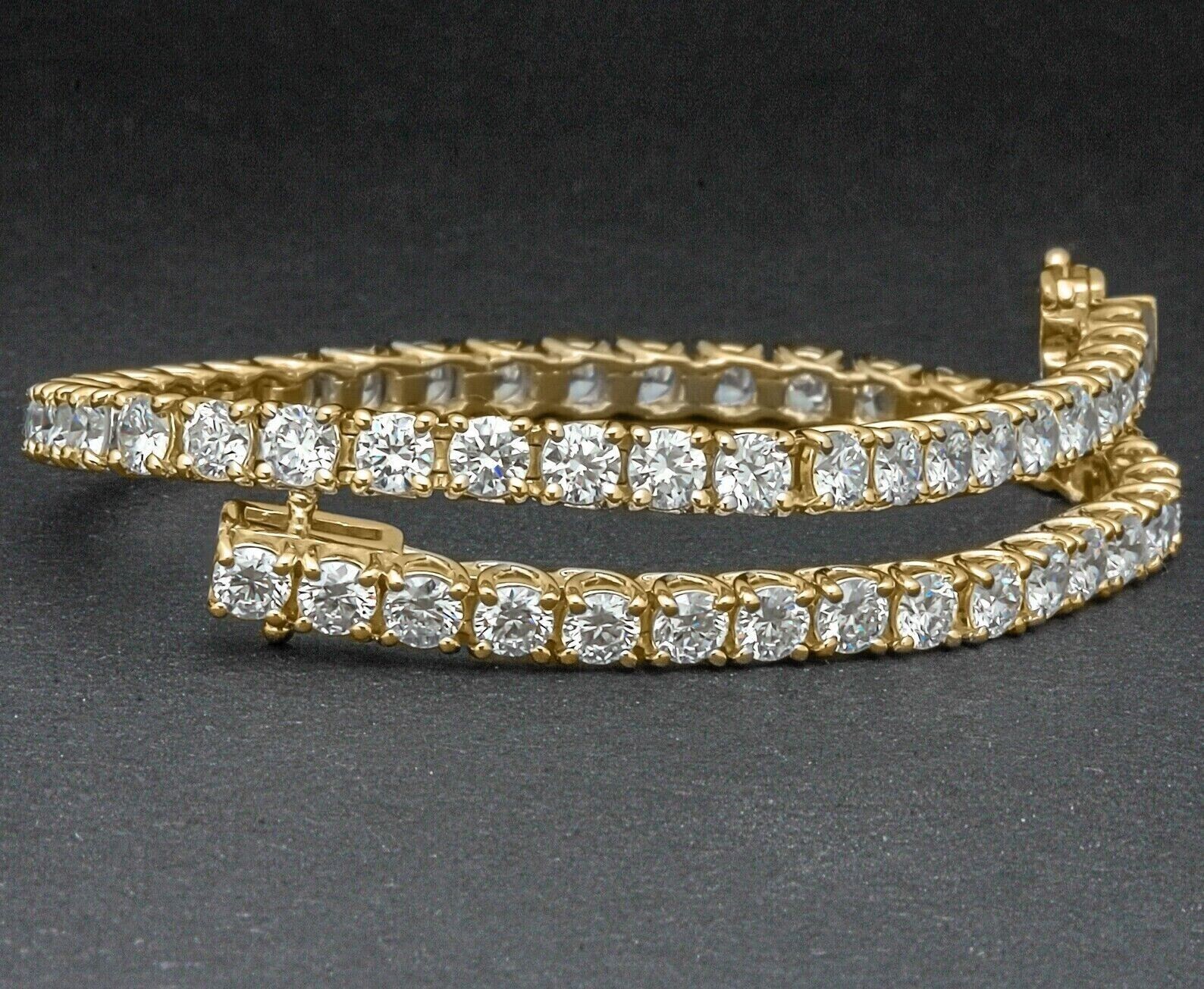 7Ct Round Cut Simulated Diamond Women’s Tennis Bracelet 14K Yellow Gold Plated