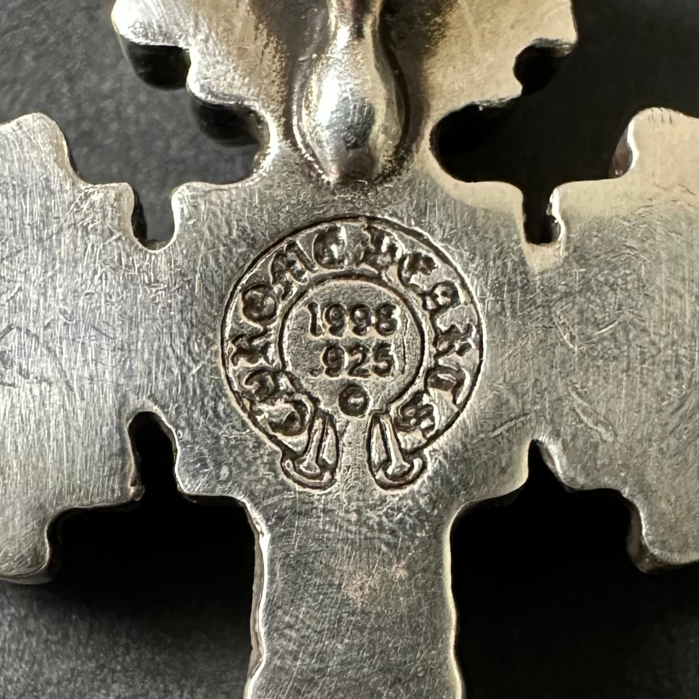 Authentic Chrome Hearts XS Filigree Cross With Bale Pendant 925 Sterling Silver