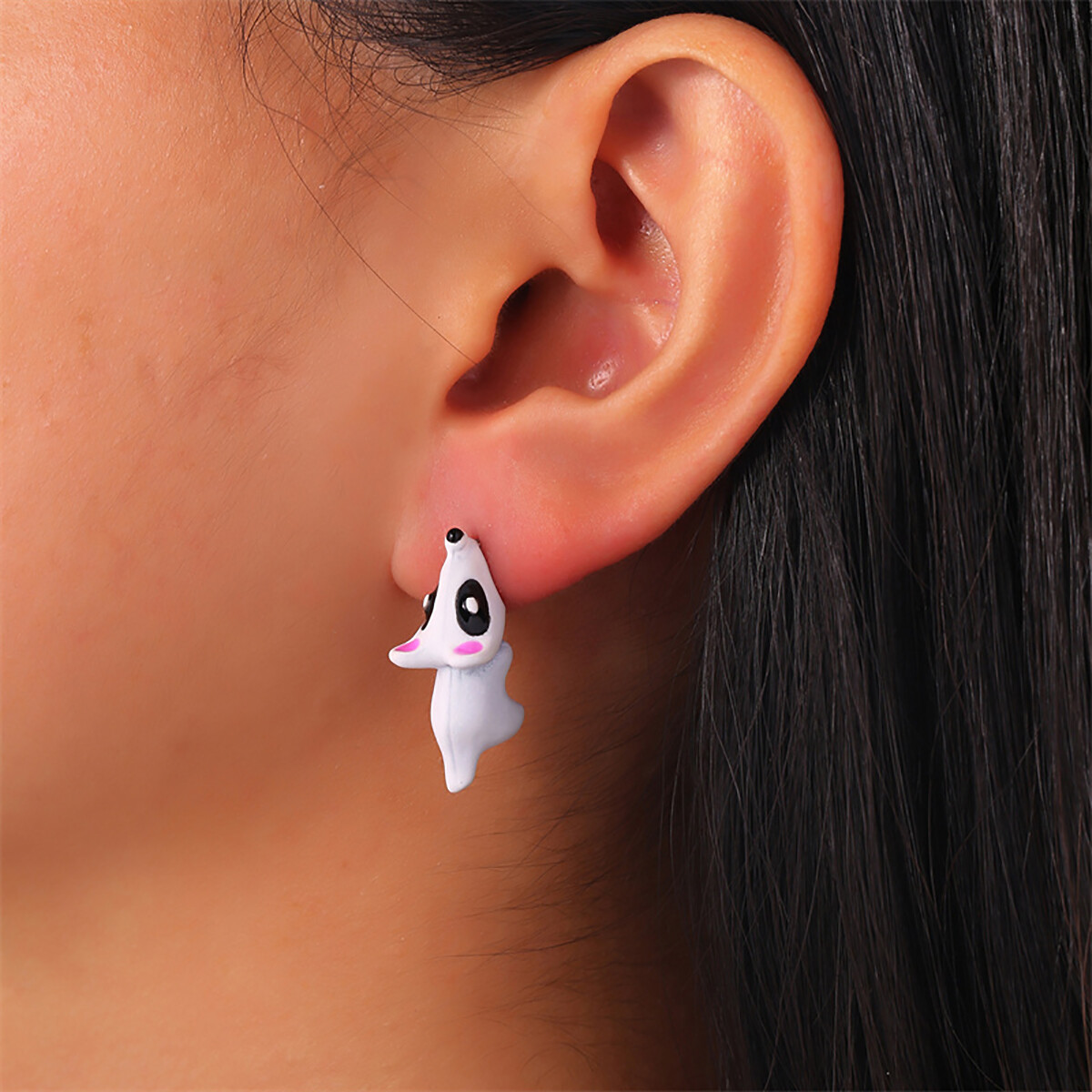 1 Pair Cute Animal Earring Bite Your Ear Cartoon Dinosaur Ear Studs Women Girls