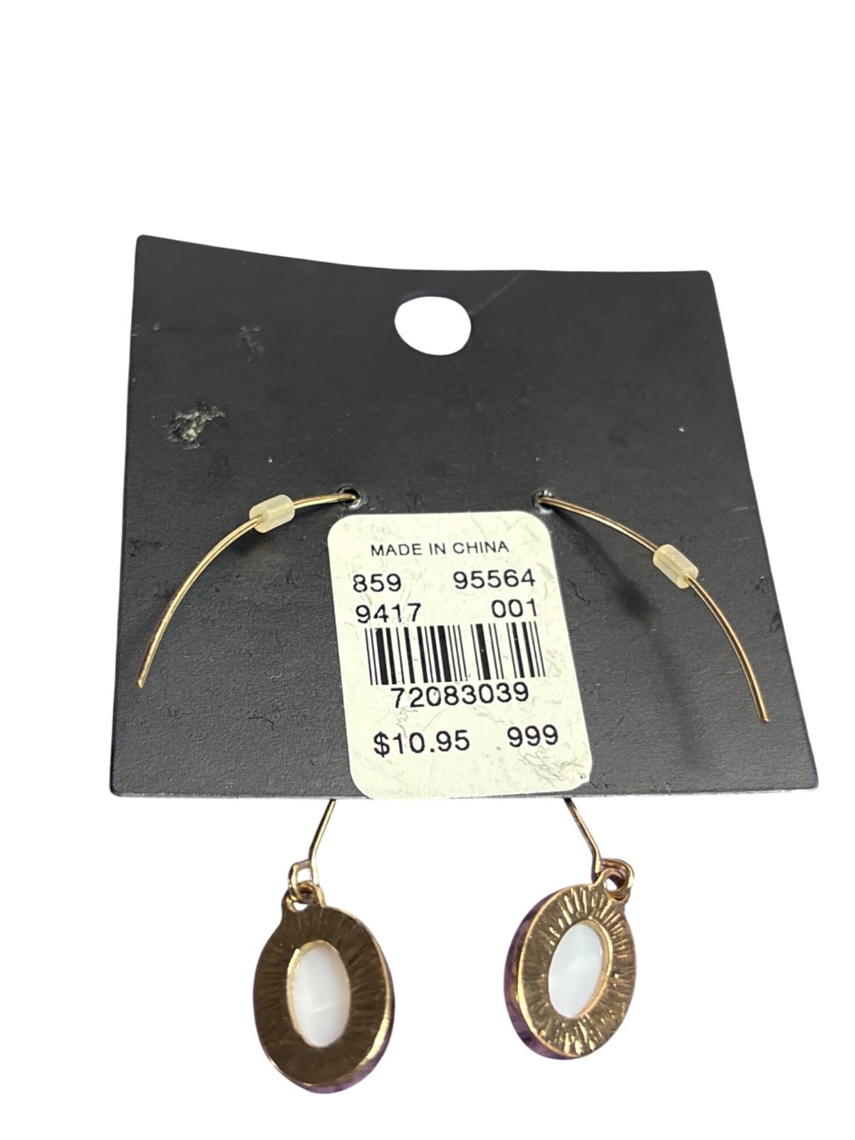 New York & Company Faux Pearl Cabochon Drop Dangle Earrings 2.25 inches New