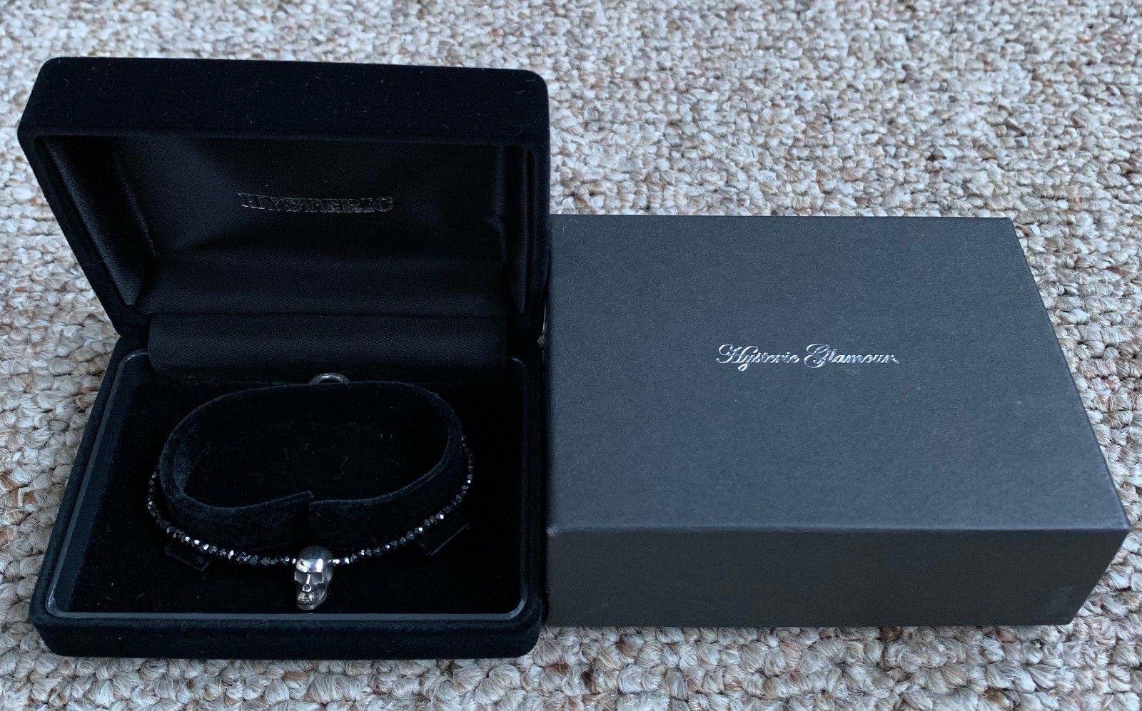 Hysteric Glamour Sterling Silver Jewel Skull Bracelet+ Box