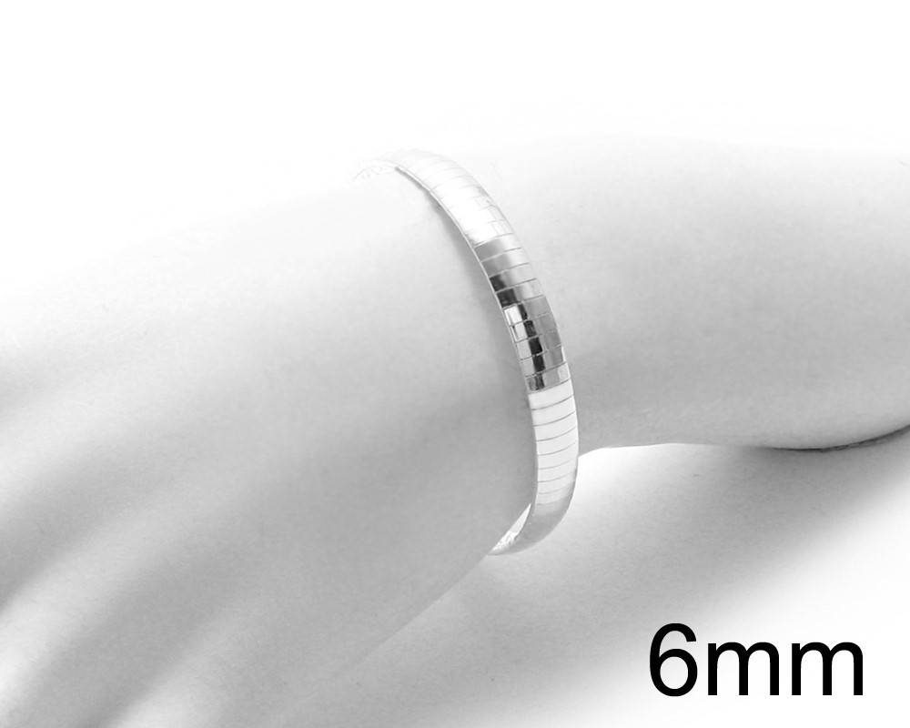 925 Sterling Silver 7″ or 8″ Elegant Omega Bracelet 3mm 4mm 6mm 8mm or 10mm