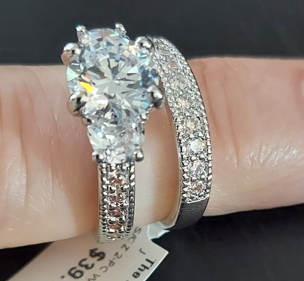 RS Covenant’s Fashion Ladies Ring-615 2Pc Wedding Set Cubic Zirconia-Choose Size