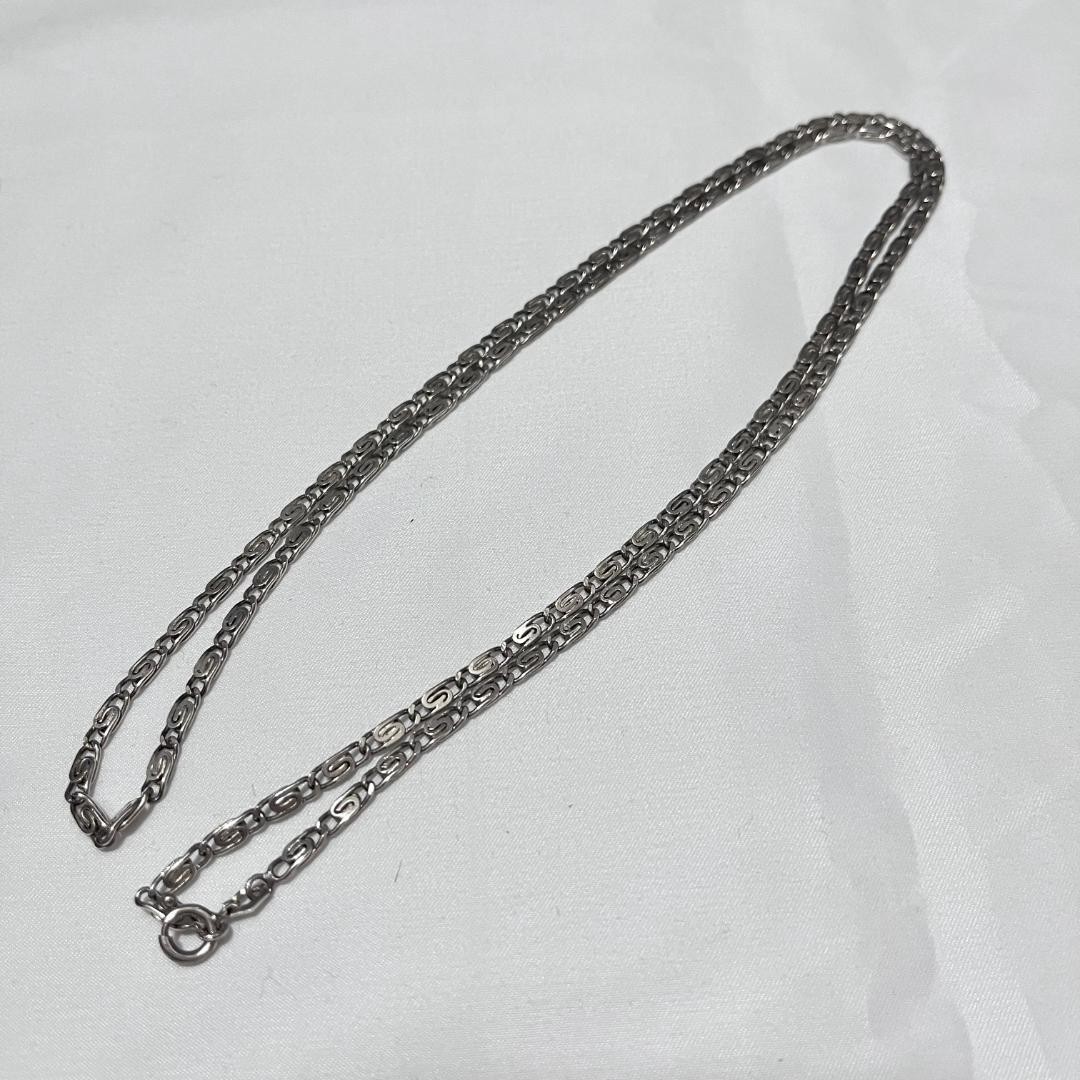 vintage S curve chain silver necklace