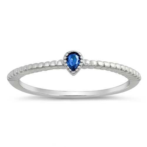 Ring Sterling Silver 925 Blue Best Jewelry Selectable Face Height 4 mm