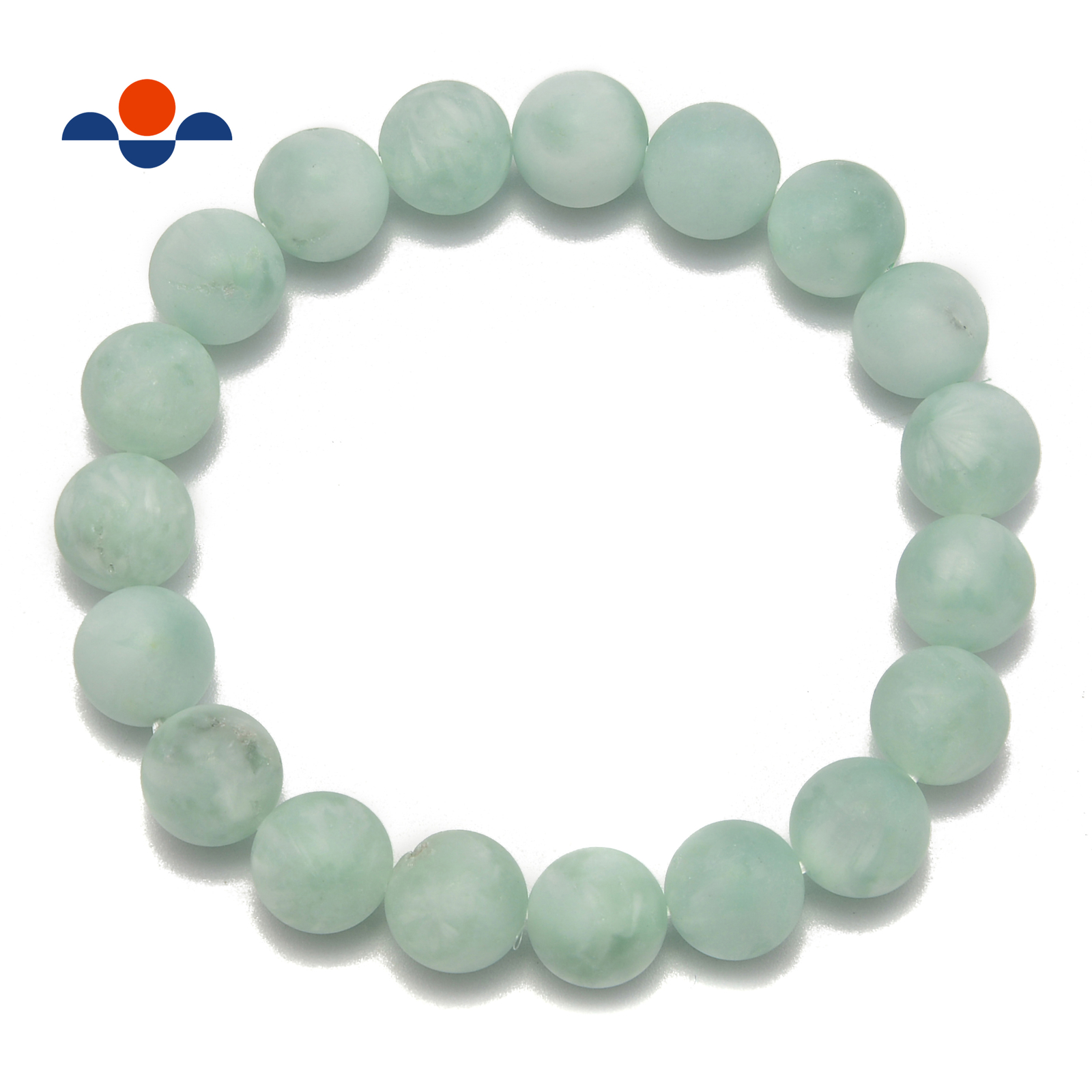 Green Moonstone Matte Round Elastic Bracelet Size 6mm 8mm 10mm 7.5” Length