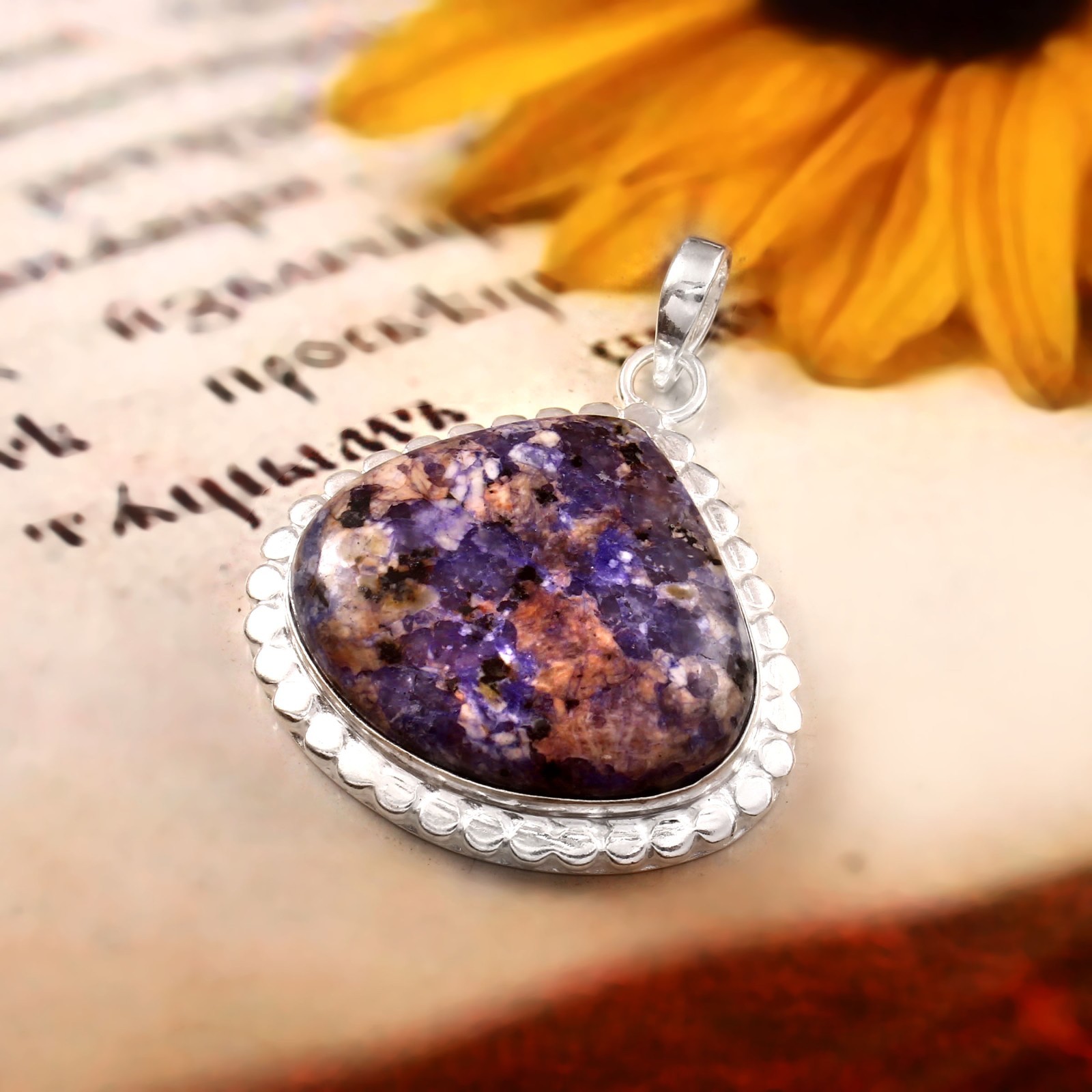 Sodalite Gemstone Heart Pendant 925 Sterling Silver Handmade Jewelry For Gift