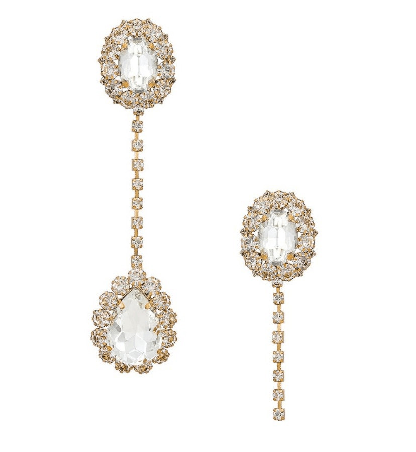 8 Other Reasons Crystal Drop Earrings in Gold Dangling Hanging Statement New