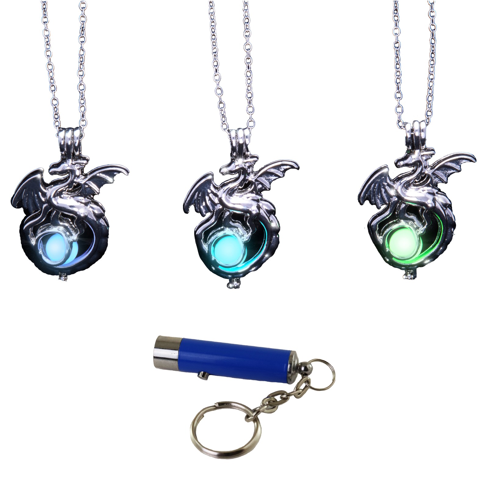 AlterImage Fiery Dragon Wings of Fire Necklace Glow In The Dark Set of 3