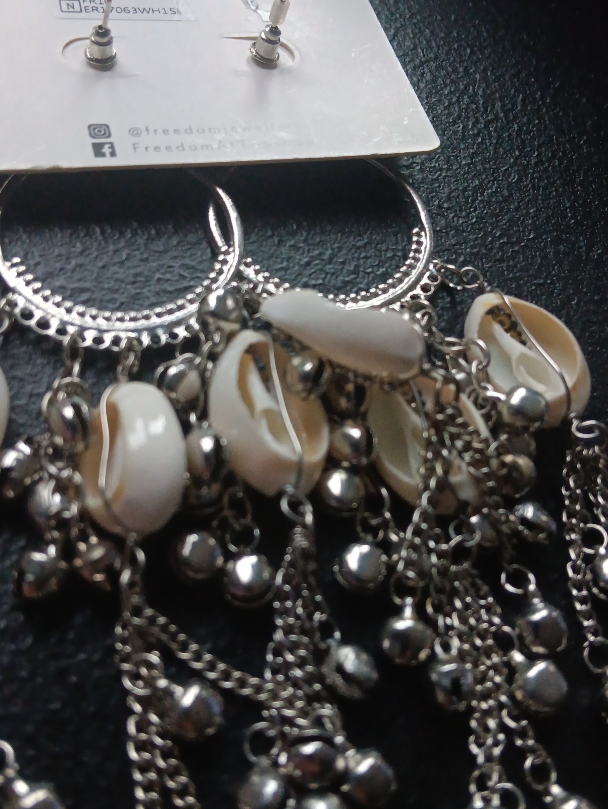 Freedom Topshop Silver Plated Shell Dangle Earrings
