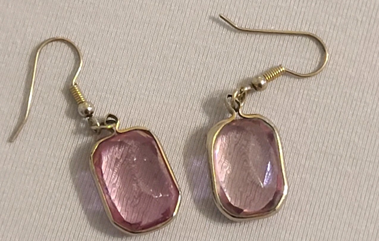 Pink Kunzite Gemstone Earrings Jewelry