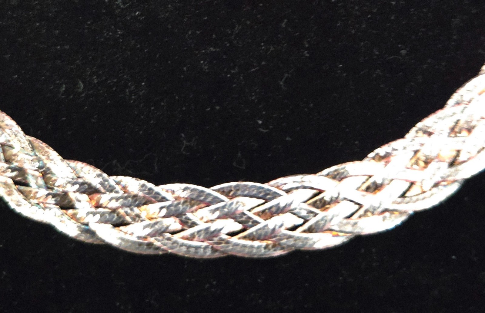 Mia Fiore 925 Sterling Silver 17″ Braided Necklace Dyadema Italy