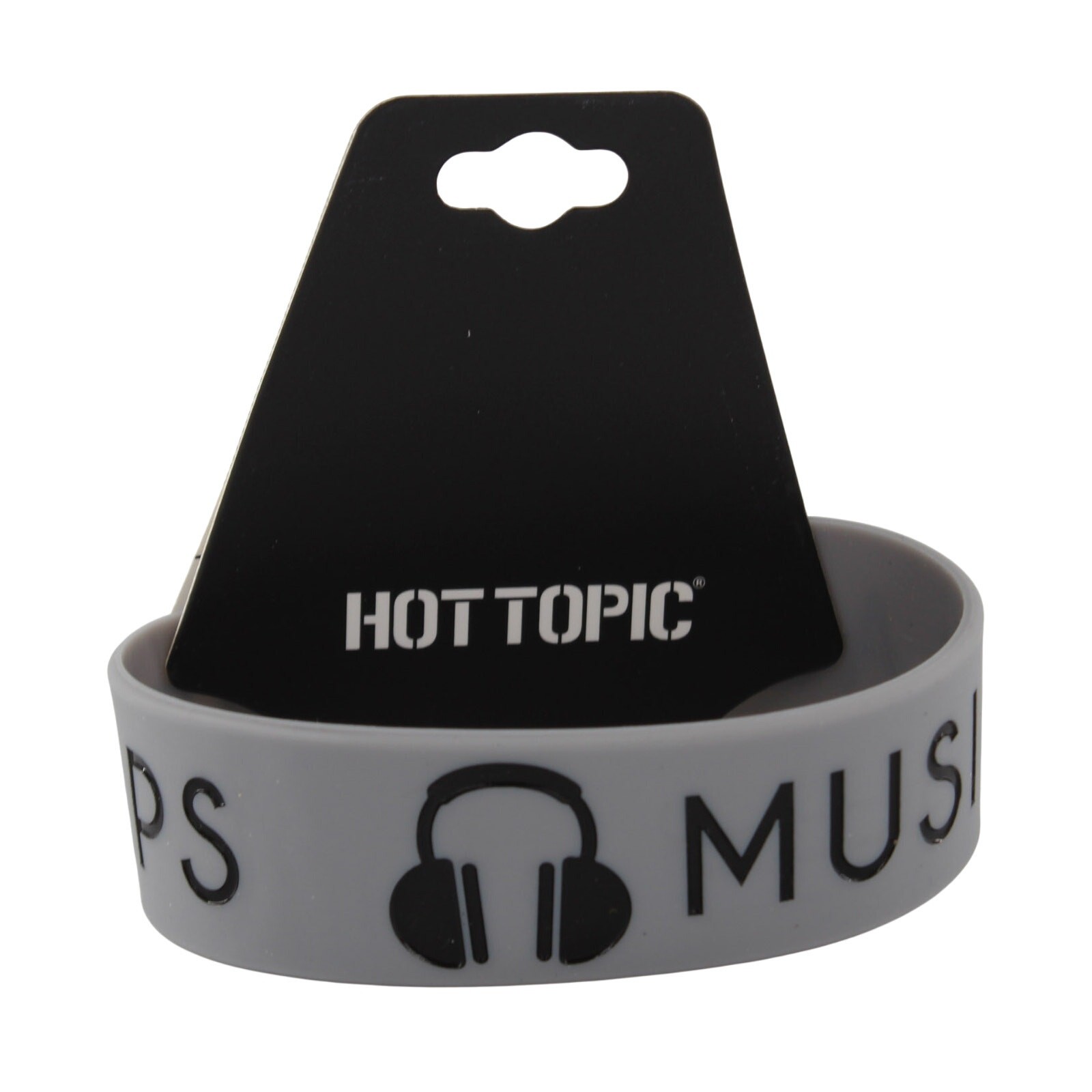 “MUSIC ALWAYS HELPS” Silicone Wristband Bracelet from Hot Topic #B2222