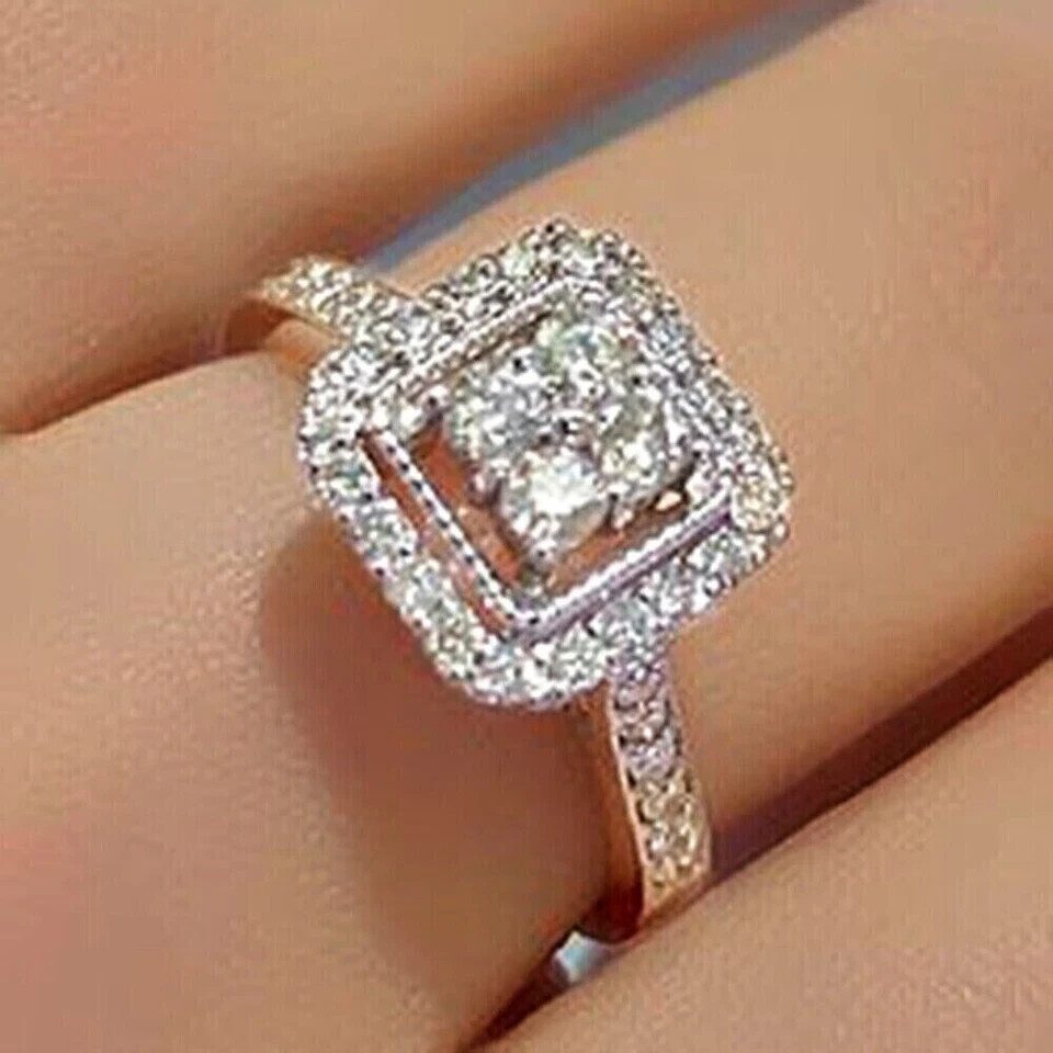2.50 Ct Round Cut Simulated Diamond Stunning Band Ring 14k White Gold Plated