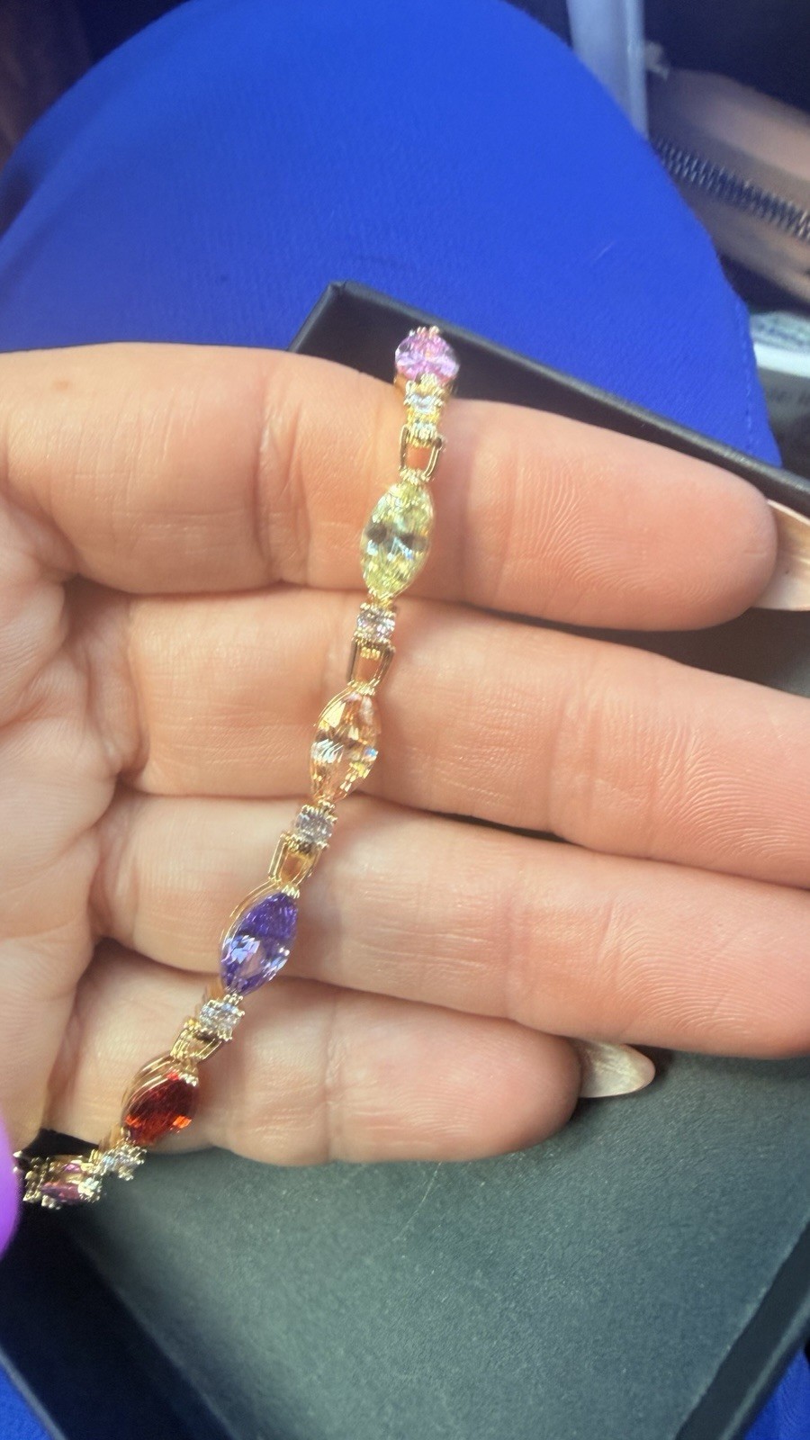 Gold Filled Multicolor AAA CZ Tennis Bracelet