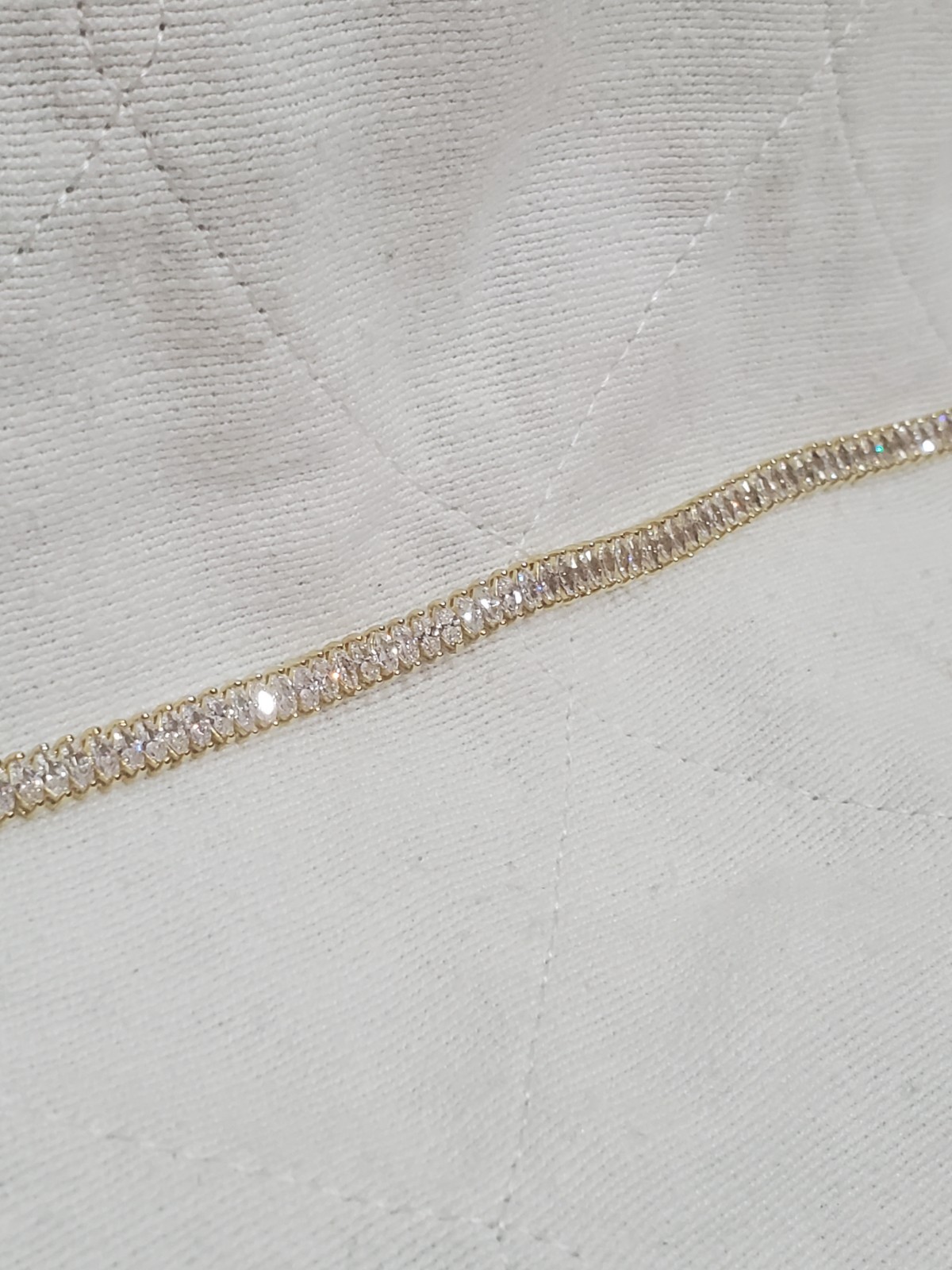 925 FAS Simulated Diamond MARQUISE LINK Tennis Bracelet Gold Plated