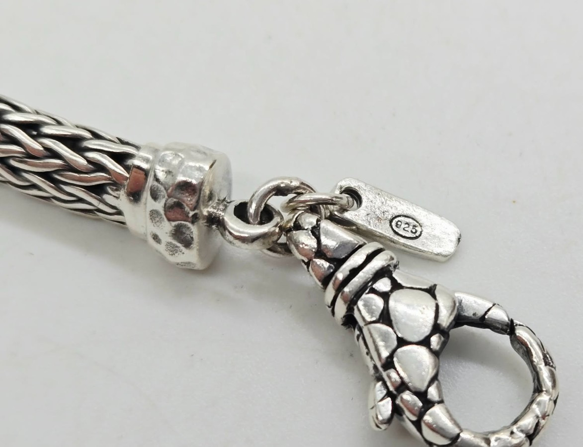 Sarda Wheat Bracelet Sterling Silver 925 Black Onyx Chunky Couture 8.5 in #JK