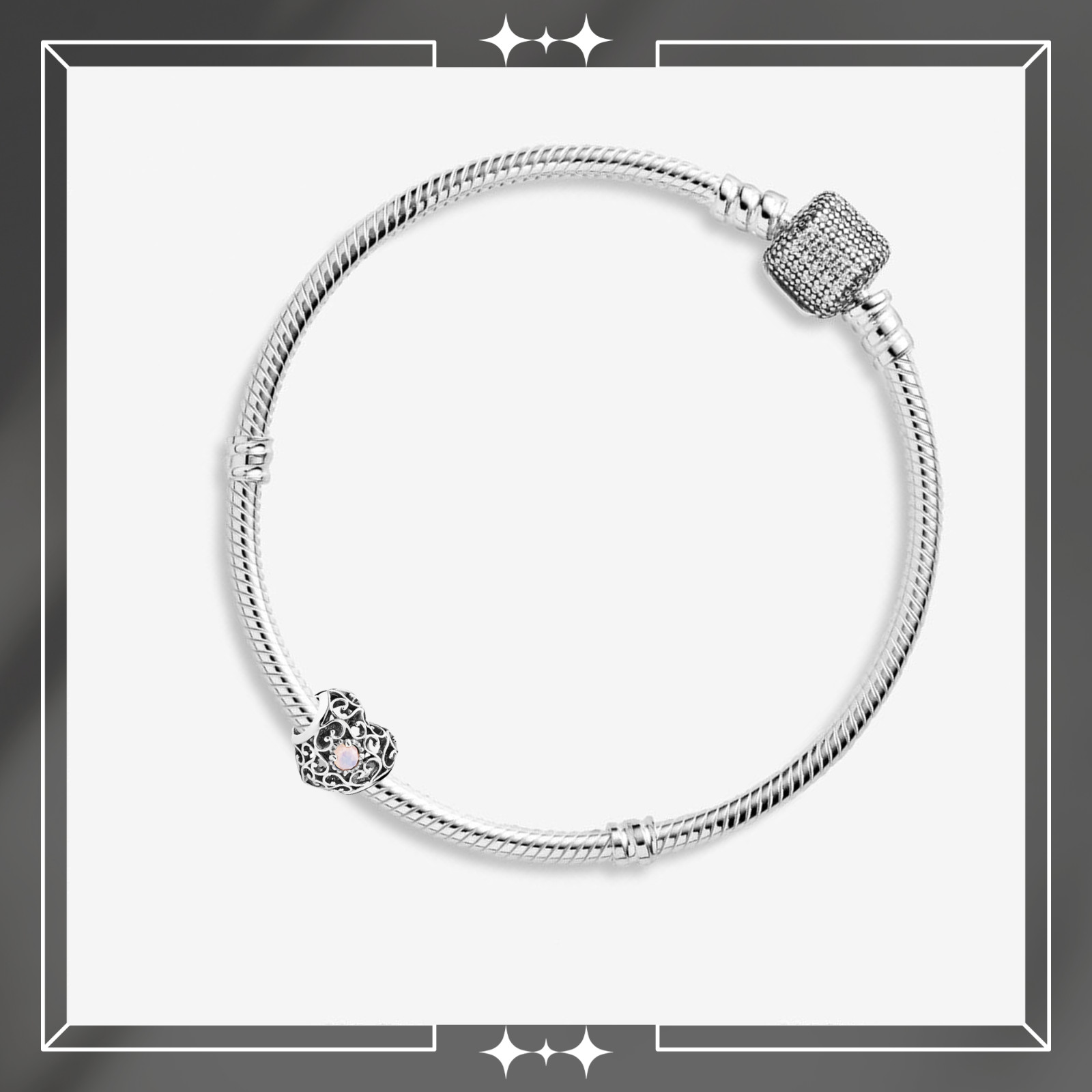 October Heart Birthstone Charm For Bracelet, October Charm, Birthstone Charm