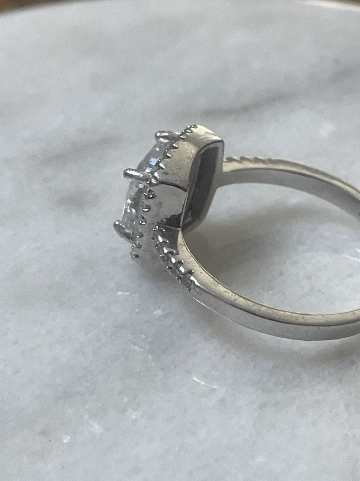 Engagement Ring S925 Sterling Silver Cubic Zerconia Size 8.5