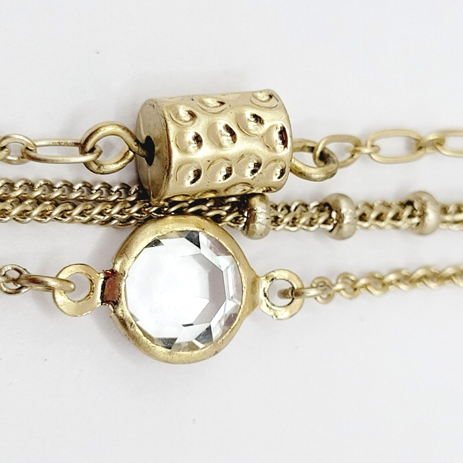 Set of 3 Detachable Necklace Crystal Barrel Station Gold Tone lia Sophia 2014