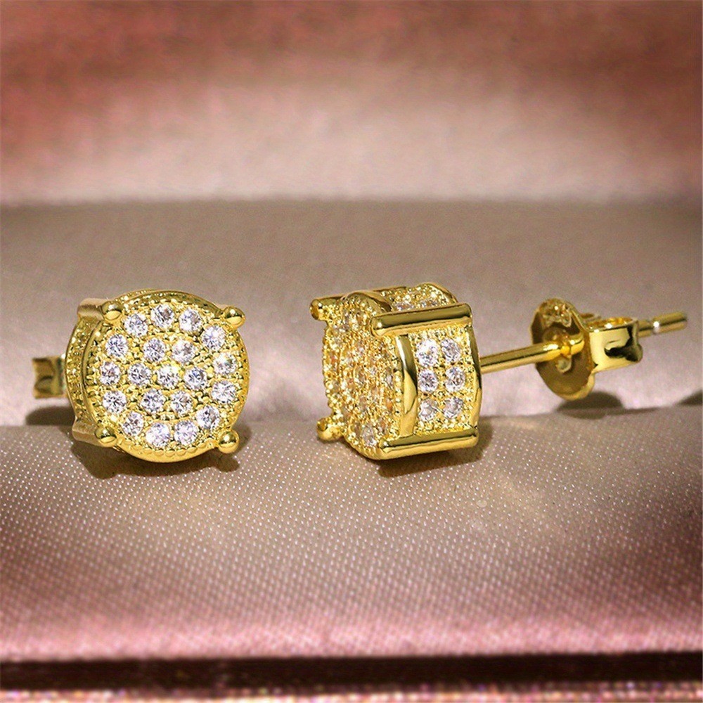 Elegant Stud Earring Alloy Round Women’s Earrings Jewelry Wedding Engagement