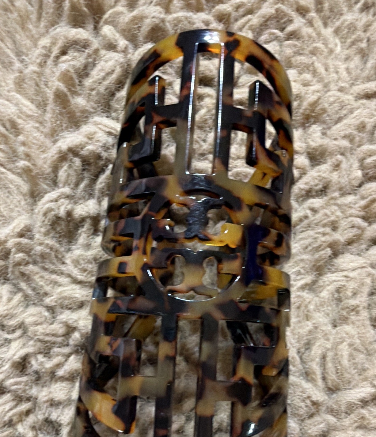 (2) Tory Burch…Tortoise shell Curved Plastic Bracelets