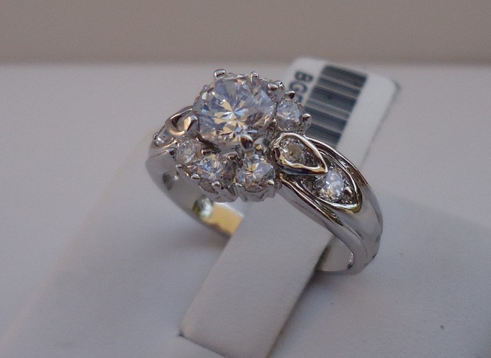 925 STERLING SILVER FLOWER RING W/ 2.50 CTS LAB SIMULATE DIAMOND SIZE 5,6,7,8,9