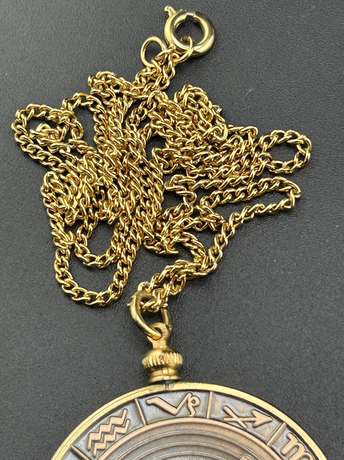 Gemini Pendant Necklace Zodiac Coin on 24″ Chain