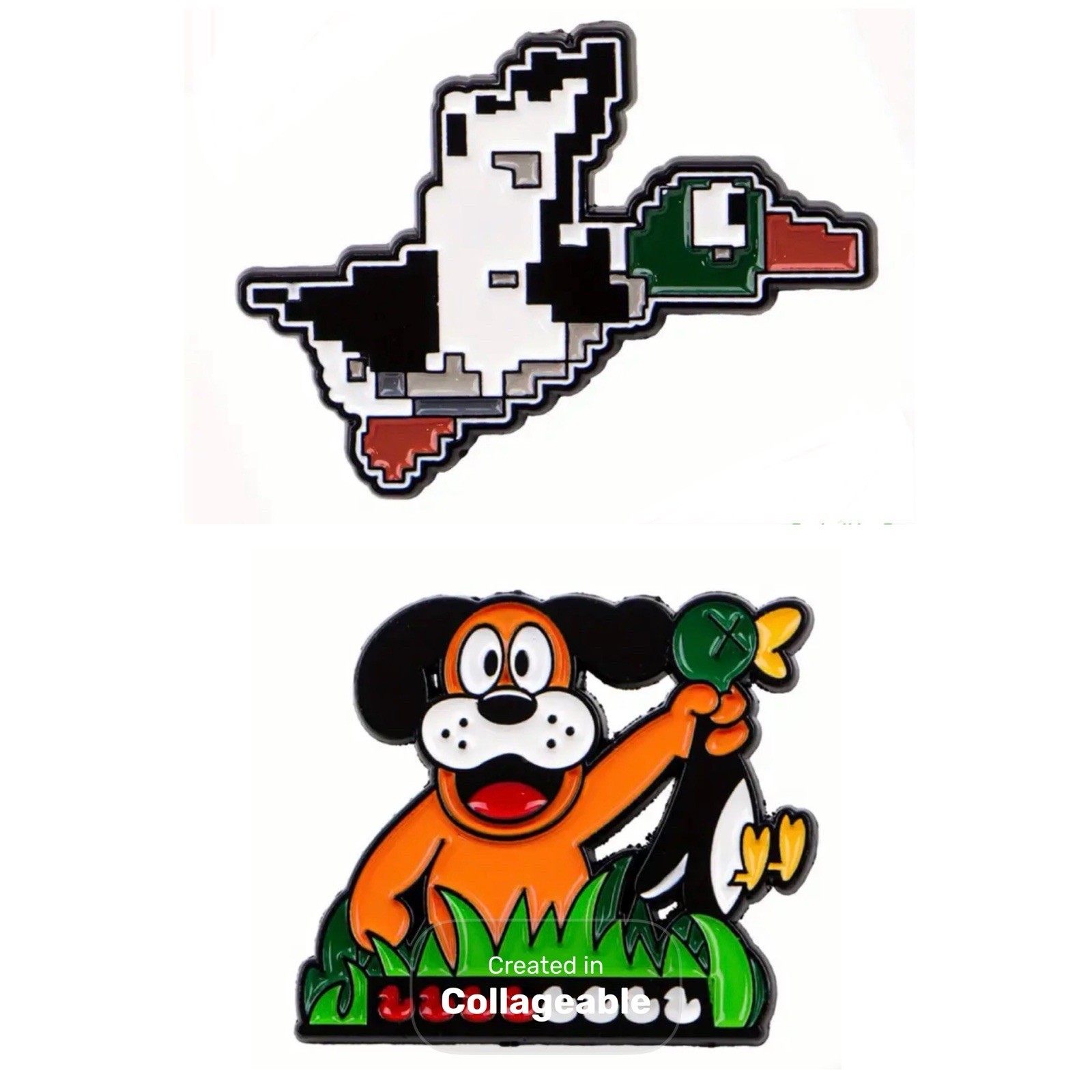 Lot 2 Duck Hunt – Funny 1980s Retro Nintendo Gaming Enamel Pin USA SHIPPING!
